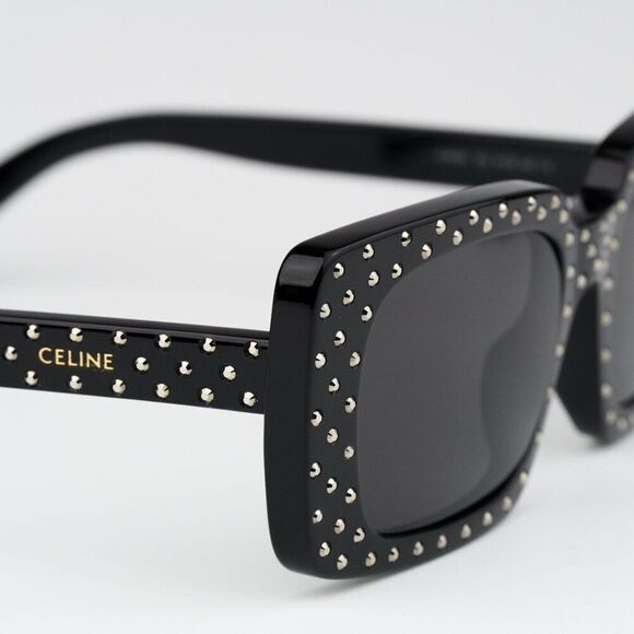 NEW Celine CL4213IS 01A ANIMATION XMAS Black Grey Rectangle Women Sunglasses - Picture 5 of 9